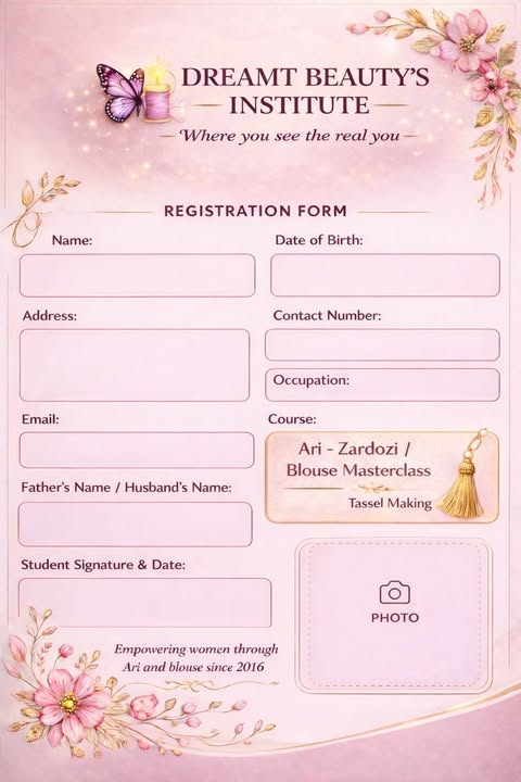 Dreamt Beauty Registration Form